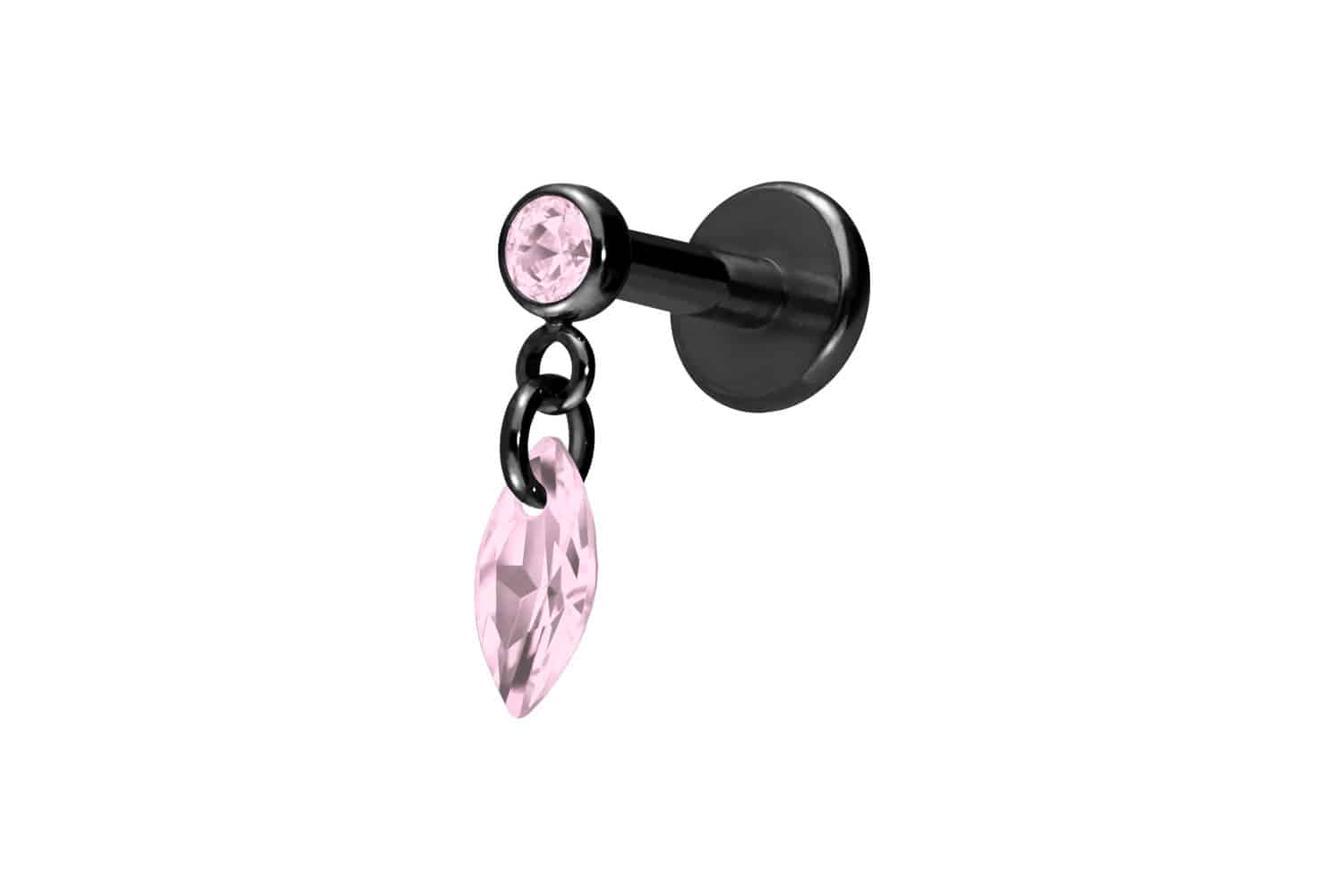 Titan Labret Piercing mit Innengewinde KRISTALLOVAL